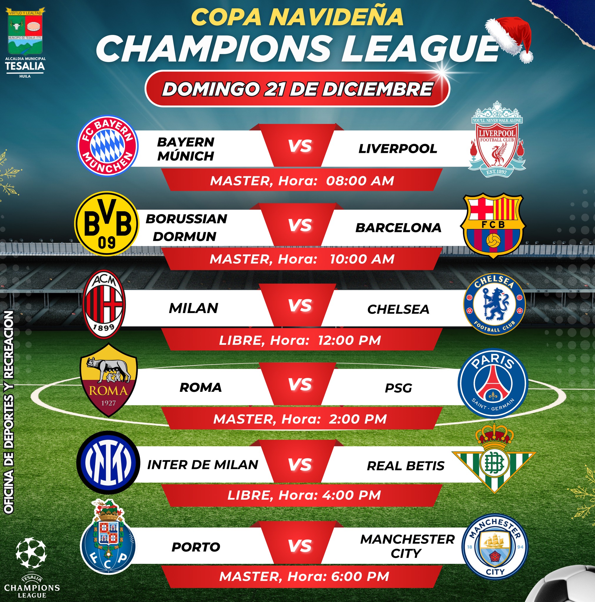 Noticia - ⚽🎄 ¡Continuamos con la emoción de la Copa Navideña Champions League! 🎄⚽