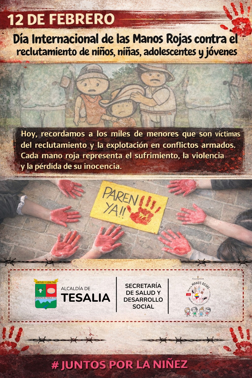 Noticia - TESALIA SE UNE AL DÍA INTERNACIONAL DE LAS MANOS ROJAS ✋🏽