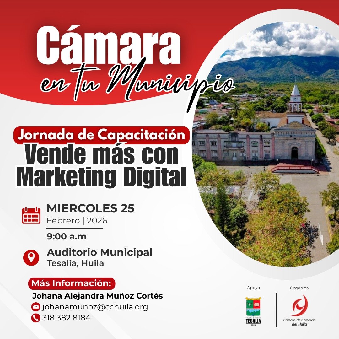 Noticia - 🚀 CAPACITACIÓN EN MARKETING DIGITAL CON LA CÁMARA DE COMERCIO DEL HUILA 📈