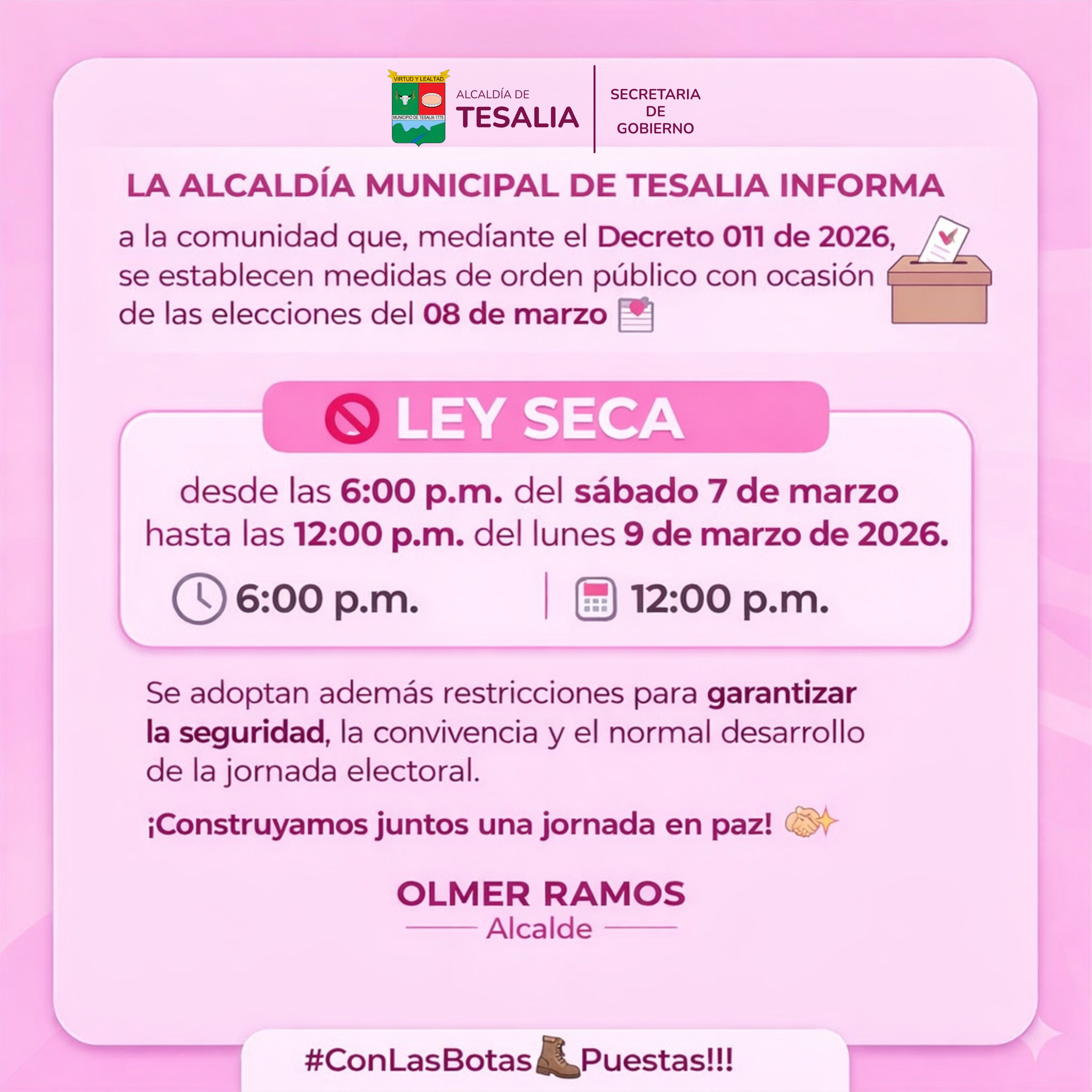 Noticia - 🚨🗳️ LEY SECA EN TESALIA POR JORNADA ELECTORAL